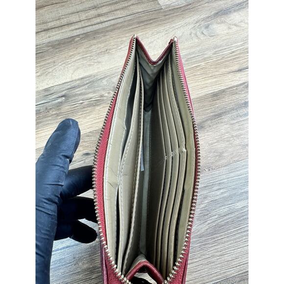 Coach Pink Large Leather Long Zip Around Accordion Wallet - Picture 7 of 8